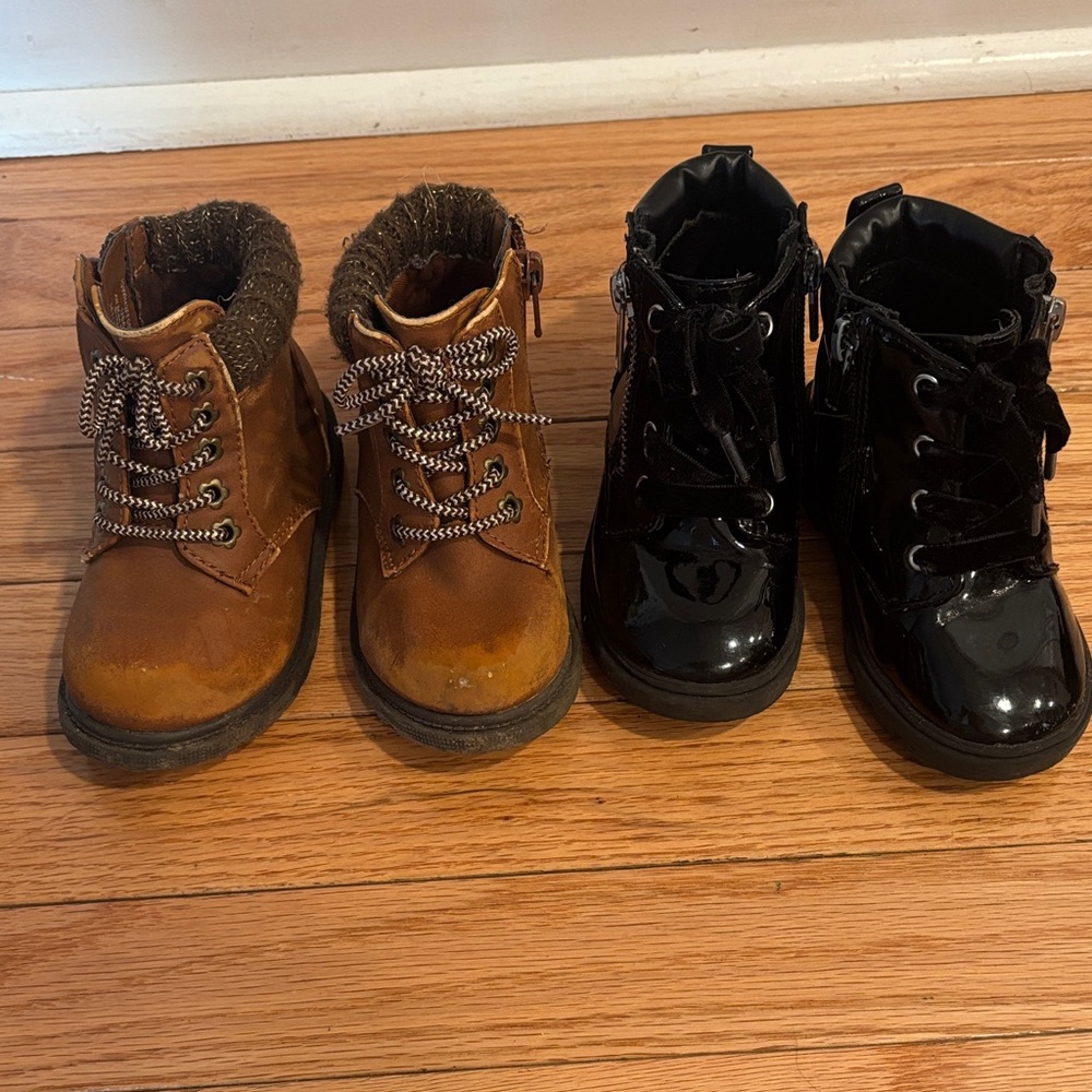 Wonder Nation toddle Boots - Brown and Black